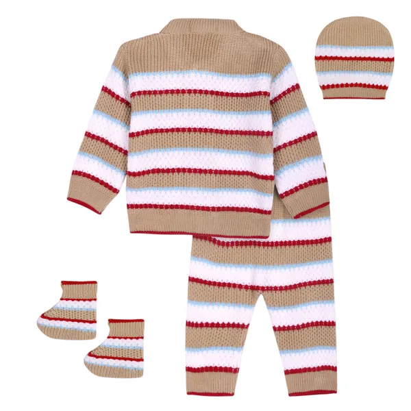 Beige_Knitted_Striped_Winter_Set_For_Babies