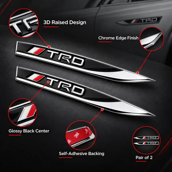 3D_TRD_Zinc_Alloy_Knife_Emblem_Badge,_Silver_Black,_Side_Fender_&_Trunk
