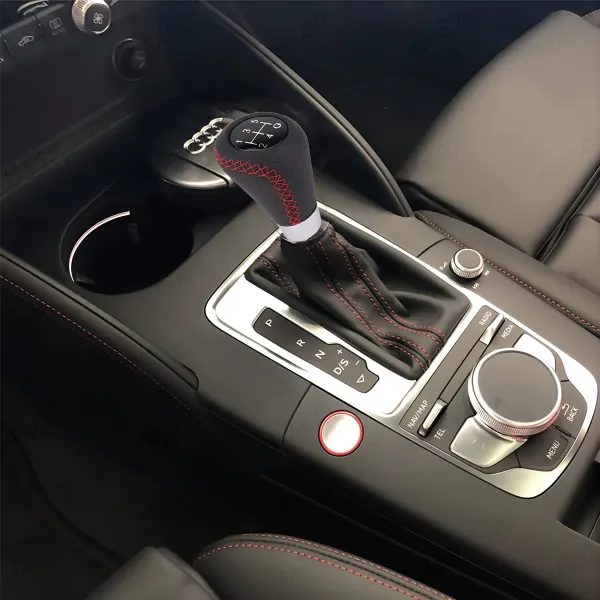 5_Speed_Car_Gear_Shift_Knob_with_Leather_Look_&_Red_Stitch