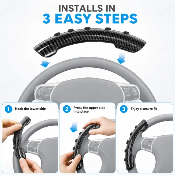CARIZO_Car_Steering_Wheel_Grip_Covers,_Carbon_Look,_Set_of_2