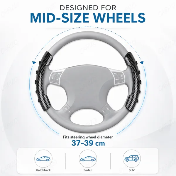 CARIZO_Car_Steering_Wheel_Grip_Covers,_Carbon_Look,_Set_of_2