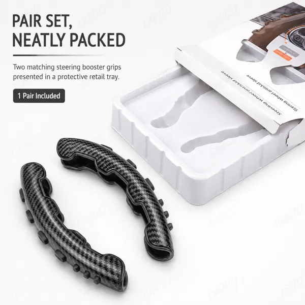 CARIZO_Car_Steering_Wheel_Grip_Covers,_Carbon_Look,_Set_of_2