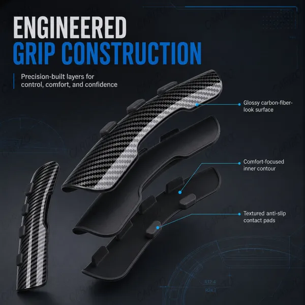 CARIZO_Car_Steering_Wheel_Grip_Covers,_Carbon_Look,_Set_of_2