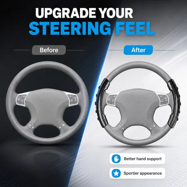 CARIZO_Car_Steering_Wheel_Grip_Covers,_Carbon_Look,_Set_of_2