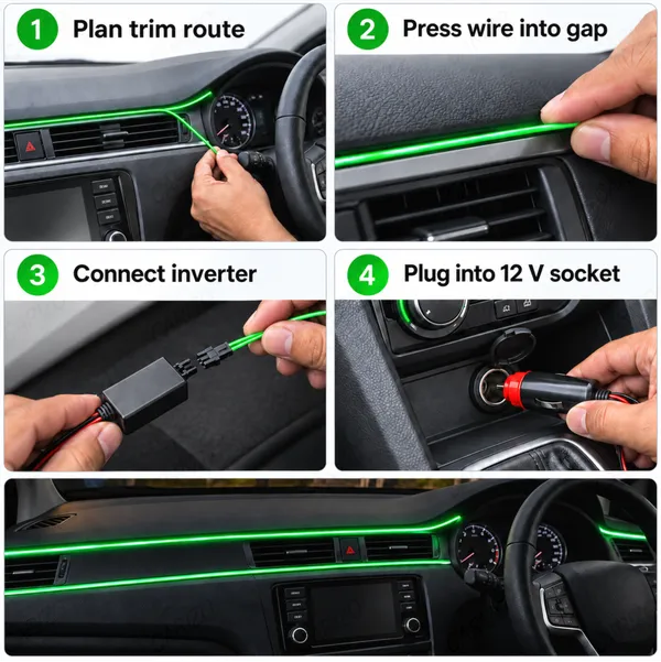 Car_Interior_LED_Strip_Light_5M_Green_Ambient_Electroluminescent_Wire_Kit