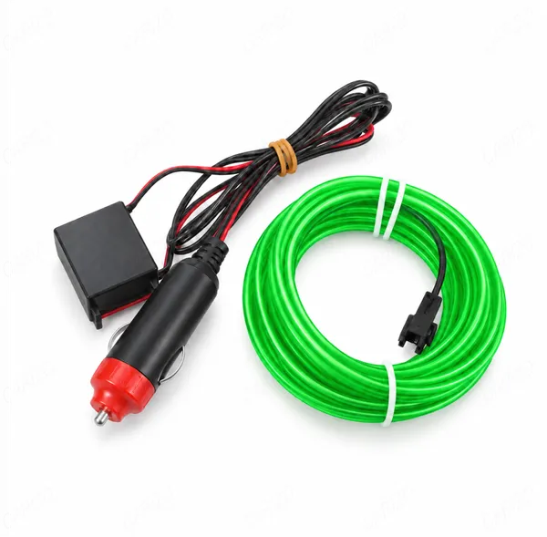 Car_Interior_LED_Strip_Light_5M_Green_Ambient_Electroluminescent_Wire_Kit