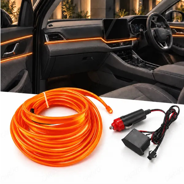Car_Interior_LED_Strip_Light_5M_Orange_Ambient_Electroluminescent_Wire_Kit