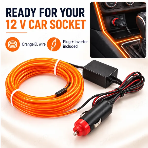 Car_Interior_LED_Strip_Light_5M_Orange_Ambient_Electroluminescent_Wire_Kit