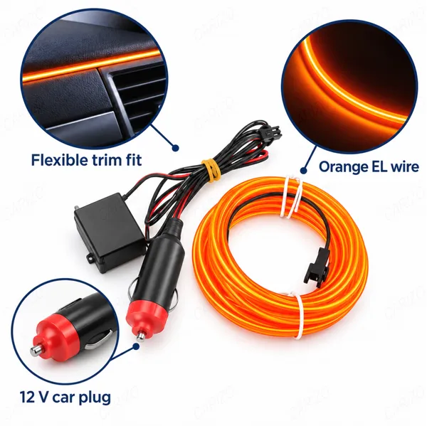 Car_Interior_LED_Strip_Light_5M_Orange_Ambient_Electroluminescent_Wire_Kit