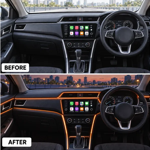 Car_Interior_LED_Strip_Light_5M_Orange_Ambient_Electroluminescent_Wire_Kit