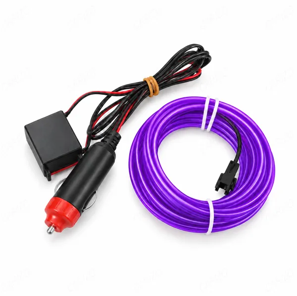 Car_Interior_LED_Strip_Light_5M_Purple_Ambient_Electroluminescent_Wire_Kit
