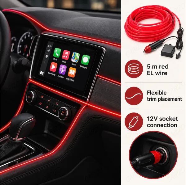 Car_Interior_LED_Strip_Light_5M_Red_Ambient_Electroluminescent_Wire_Kit