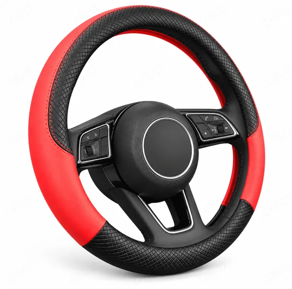 ComfyGrip_Steering_Wheel_Cover_Black_&_Red_with_Anti-Slip_Sporty_Design