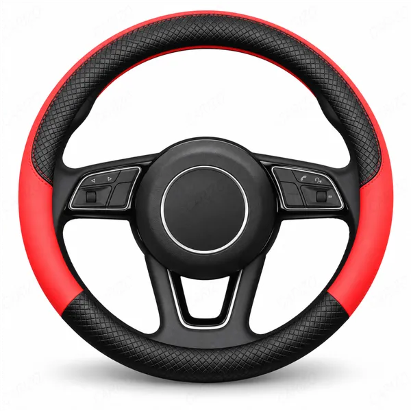 ComfyGrip_Steering_Wheel_Cover_Black_&_Red_with_Anti-Slip_Sporty_Design