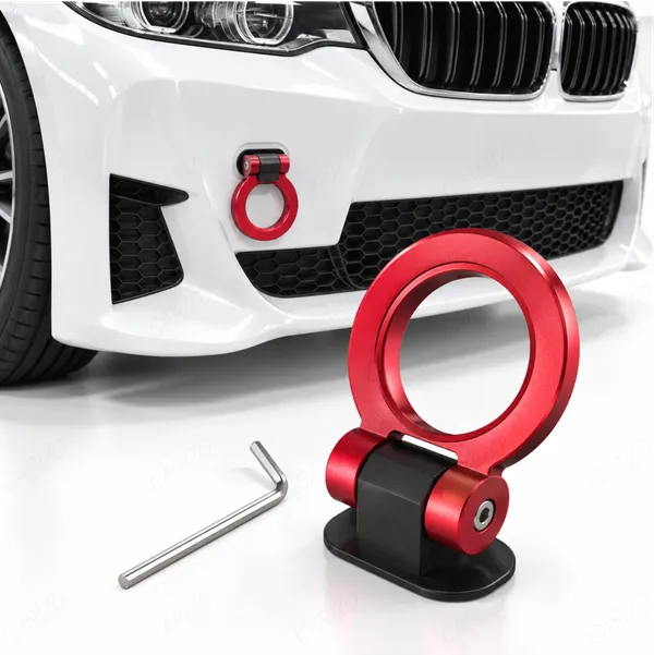 Dummy_Tow_Hook_Kit_for_Car_Bumper_Decoration,_Round_Red_Exterior_Styling_Accessory