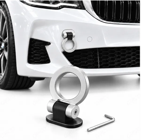 Dummy_Tow_Hook_Kit_for_Car_Bumper_Decoration,_Round_Silver_Exterior_Styling_Accessory