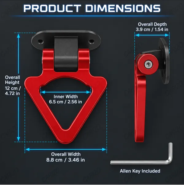 Dummy_Tow_Hook_Kit_for_Car_Bumper_Decoration,_Triangle_Red_Exterior_Styling_Accessory