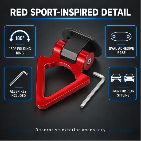 Dummy_Tow_Hook_Kit_for_Car_Bumper_Decoration,_Triangle_Red_Exterior_Styling_Accessory