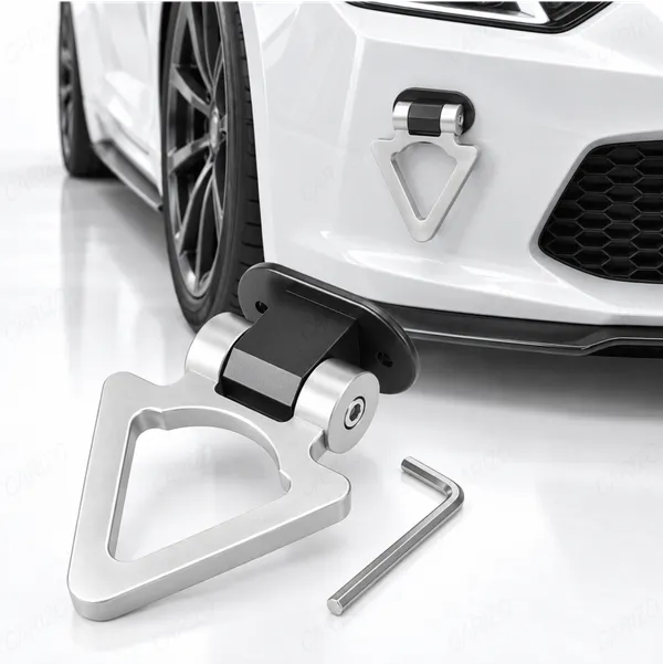 Dummy_Tow_Hook_Kit_for_Car_Bumper_Decoration,_Triangle_Silver_Exterior_Styling_Accessory