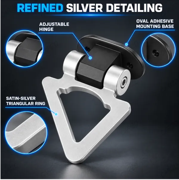 Dummy_Tow_Hook_Kit_for_Car_Bumper_Decoration,_Triangle_Silver_Exterior_Styling_Accessory