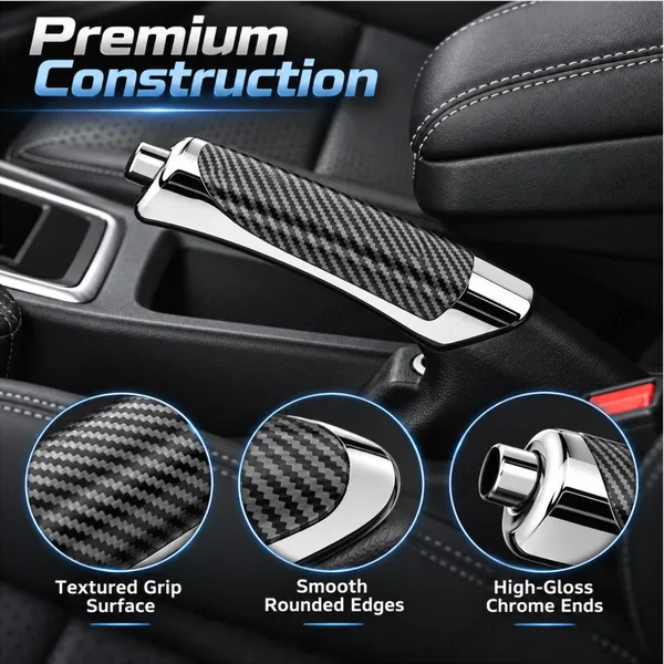 Electroplated_Carbon_Black_Car_Handbrake_Grip_with_Compact_Anti-Slip_Design