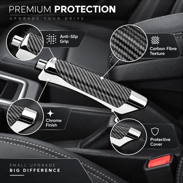 Electroplated_Carbon_Black_Car_Handbrake_Grip_with_Compact_Anti-Slip_Design