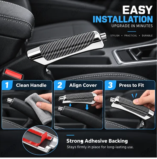 Electroplated_Carbon_Black_Car_Handbrake_Grip_with_Compact_Anti-Slip_Design