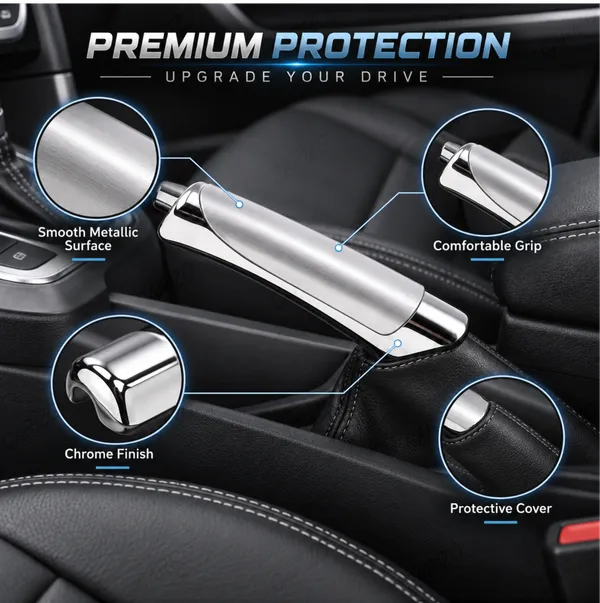 Electroplated_Silver_Car_Handbrake_Grip_with_Compact_Anti-Slip_Design