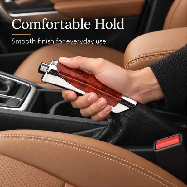 Mahogany_ABS_Car_Handbrake_Grip_with_Anti-Slip_Ergonomic_Design
