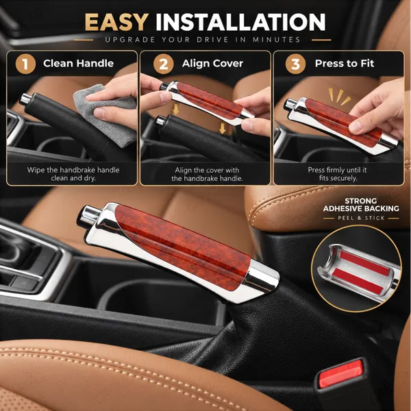 Mahogany_ABS_Car_Handbrake_Grip_with_Anti-Slip_Ergonomic_Design