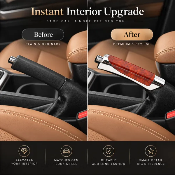 Mahogany_ABS_Car_Handbrake_Grip_with_Anti-Slip_Ergonomic_Design