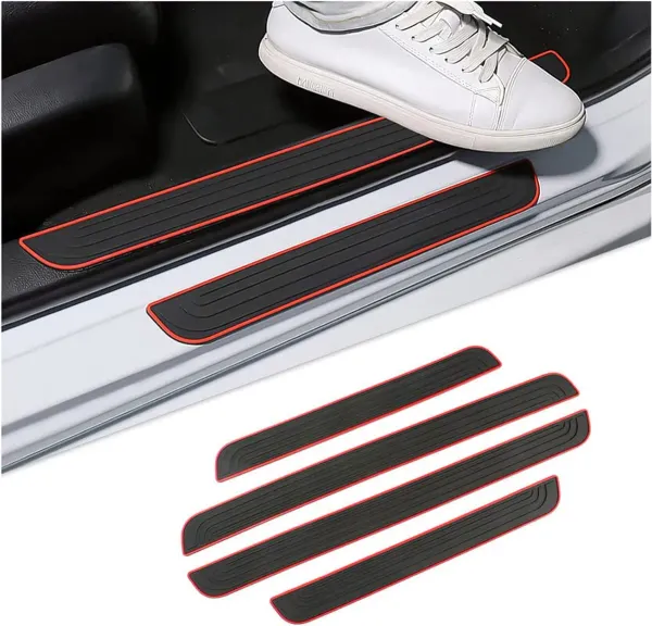 Plain_Door_Sill_Protectors,_Pack_of_4,_Black_&_Red_Car_Step_Scuff_Guards