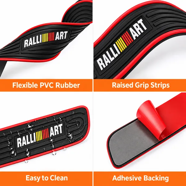 RalliArt_Door_Sill_Protectors,_Pack_of_4,_Black_&_Red_Car_Step_Scuff_Guards