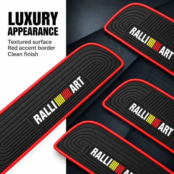 RalliArt_Door_Sill_Protectors,_Pack_of_4,_Black_&_Red_Car_Step_Scuff_Guards