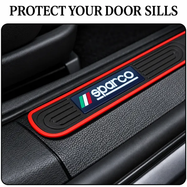 Sparco_Door_Sill_Protectors,_Pack_of_4,_Black_&_Red_Car_Step_Scuff_Guards