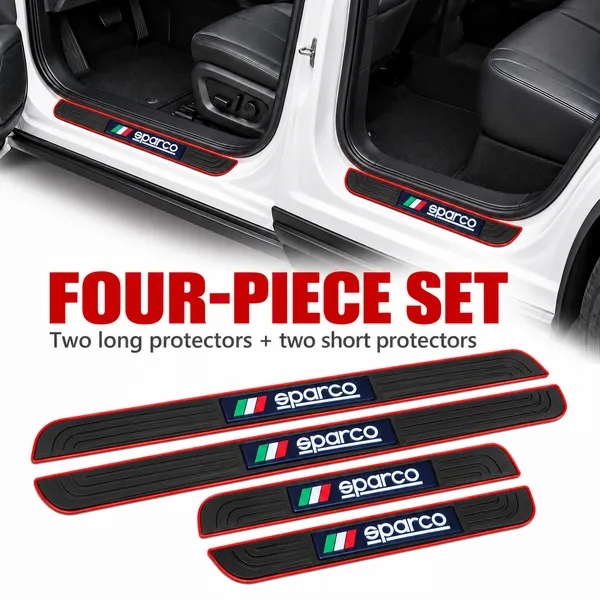 Sparco_Door_Sill_Protectors,_Pack_of_4,_Black_&_Red_Car_Step_Scuff_Guards