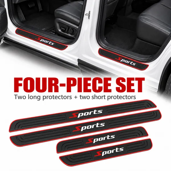 Sports_Door_Sill_Protectors,_Pack_of_4,_Black_&_Red_Car_Step_Scuff_Guards