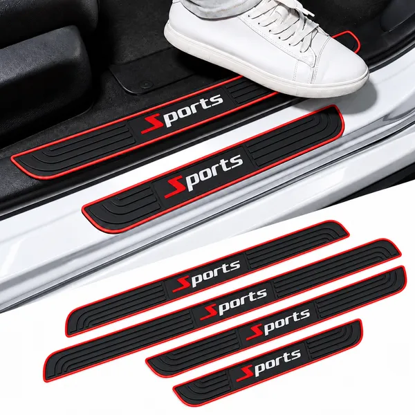Sports_Door_Sill_Protectors,_Pack_of_4,_Black_&_Red_Car_Step_Scuff_Guards