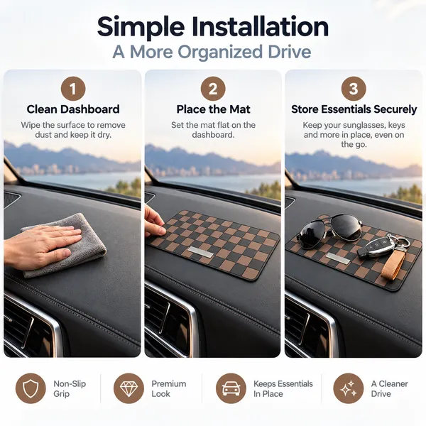 Sports_Non-Slip_Car_Dashboard_Mat_Black_Brown__Heat-Resistant_Grid_Design