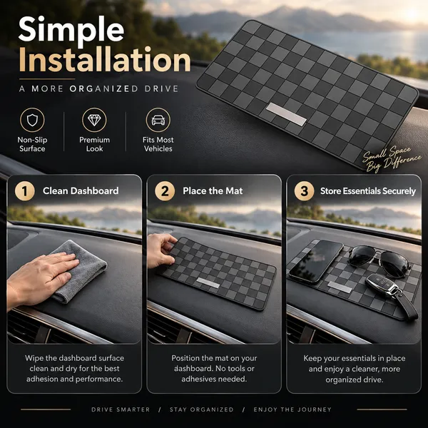 Sports_Non-Slip_Car_Dashboard_Mat_Black_Grey_Heat-Resistant_Grid_Design