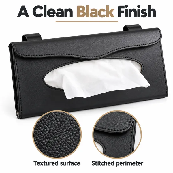 Sun_Visor_Car_Tissue_Holder,_Premium_Black_Leather_Napkin_Dispenser