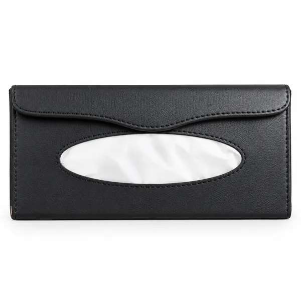 Sun_Visor_Car_Tissue_Holder,_Premium_Black_Leather_Napkin_Dispenser