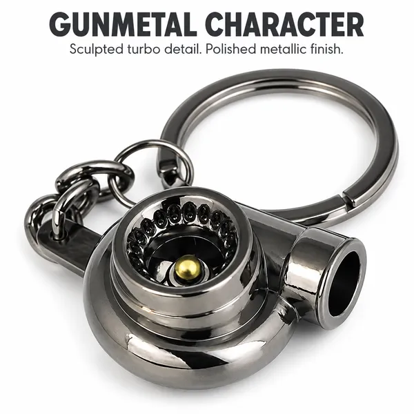 Turbo_Style_Metal_Keychain,_Chrome_Black_Finish_Keyring,_Gift_for_Car_Enthusiasts