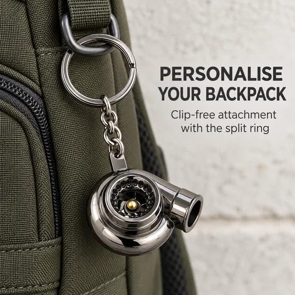 Turbo_Style_Metal_Keychain,_Chrome_Black_Finish_Keyring,_Gift_for_Car_Enthusiasts