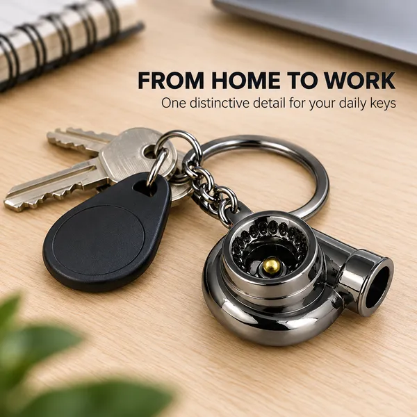 Turbo_Style_Metal_Keychain,_Chrome_Black_Finish_Keyring,_Gift_for_Car_Enthusiasts