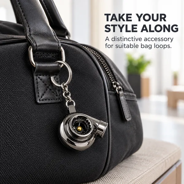 Turbo_Style_Metal_Keychain,_Chrome_Black_Finish_Keyring,_Gift_for_Car_Enthusiasts