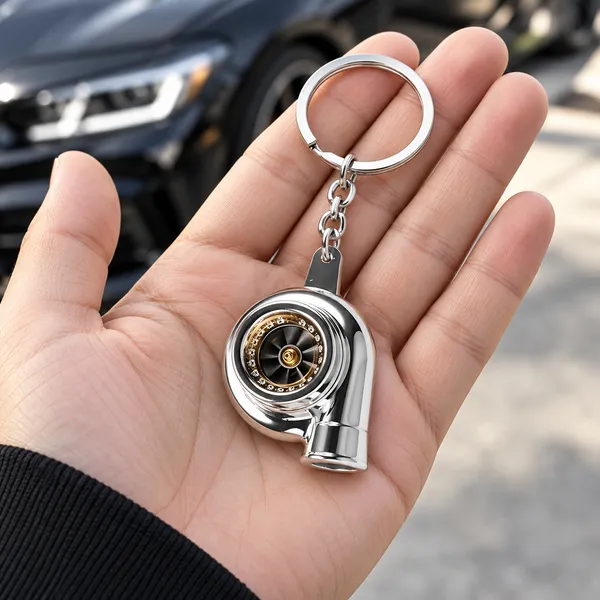 Turbo_Style_Metal_Keychain,_Chrome_Finish_Keyring,_Gift_for_Car_Enthusiasts