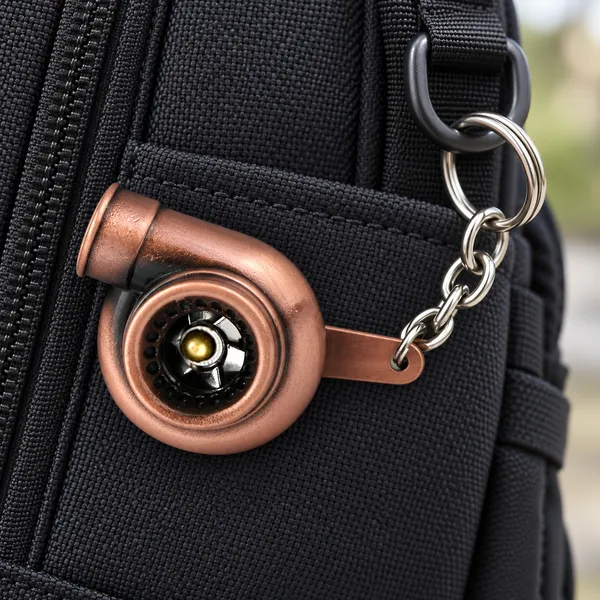 Turbo_Style_Metal_Keychain,_Copper_Finish_Keyring,_Gift_for_Car_Enthusiasts