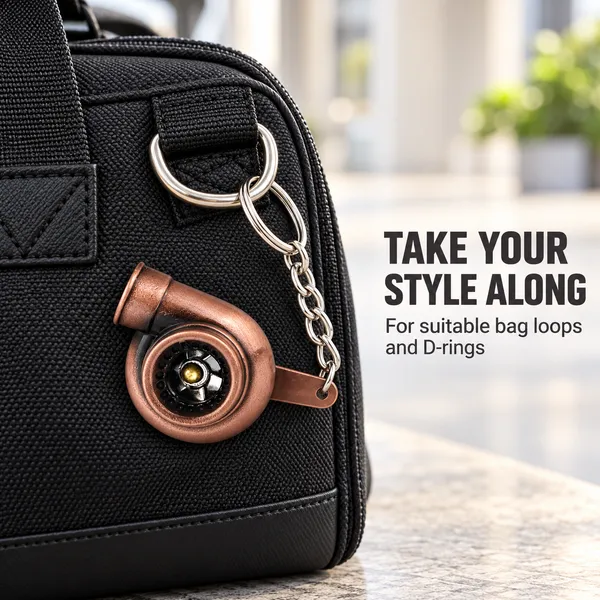 Turbo_Style_Metal_Keychain,_Copper_Finish_Keyring,_Gift_for_Car_Enthusiasts