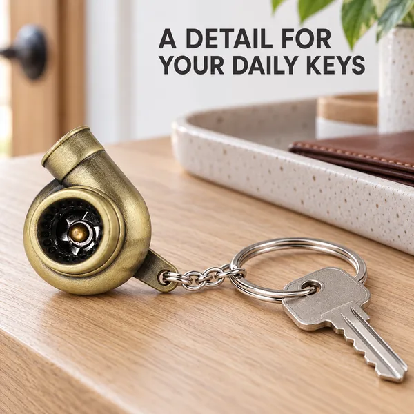 Turbo_Style_Metal_Keychain,_Gold_Finish_Keyring,_Gift_for_Car_Enthusiasts